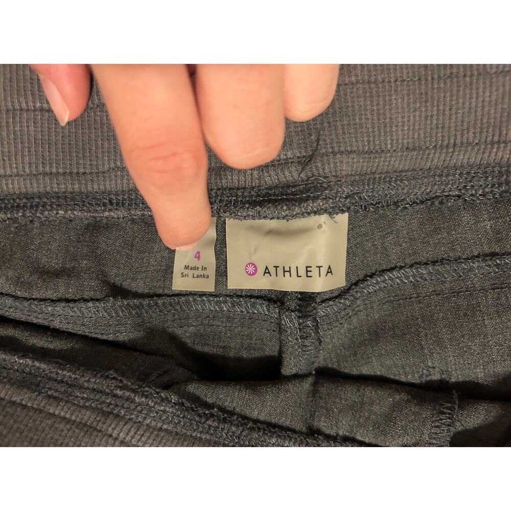 Athleta Wool City Joggers Charcoal Heather Gray Drawstring Pants Women's Size 4 - Picture 4 of 10